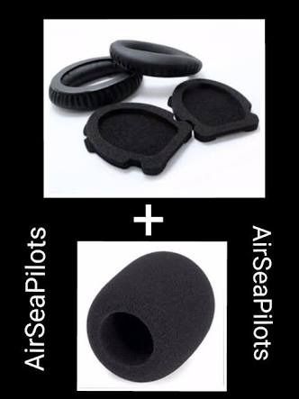 2 Pares Almofadas Headset Bose A10 E A20 + Gratis espumas Mic