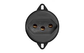 TOMADA REDONDA 2P+T 10A PRETO S/HASTE LUMIBRAS 3713-2