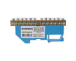 BARRAMENTO NEUTRO 16MM BN-12 AZUL 05137.6025.12 SOPRANO