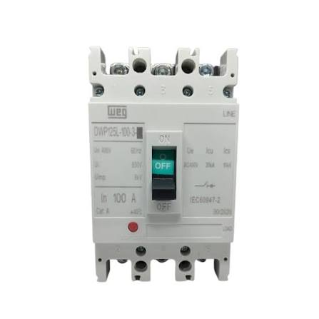 DISJUNTOR CAIXA MOLDADA 3X100A 20KA DWP125L-100-3 WEG