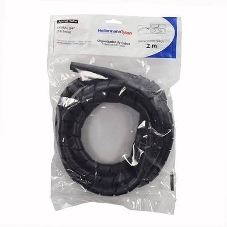 ORGANIZADOR CABO ESPIRAL 3/4 2MTS PRETO - HELLERMANN