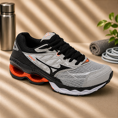 Tênis Mizuno Wave Creation 20 Cinza / Laranja