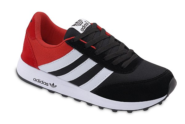 Tênis Adidas Neo Preto / Vermelho - Canguru Shoes