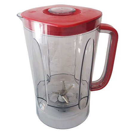 Copo com Tampa Liquidificador Philco Britania PH900 / B1000 / BLQ1000 com 6 facas Vermelho - Original