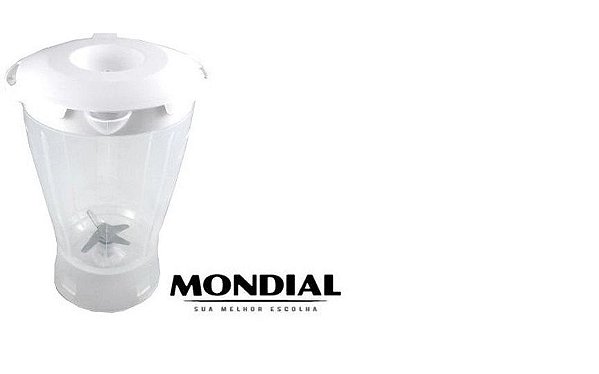 Copo com tampa Liquidificador Mondial / Durabrand / Ultra L-15 Branco Original