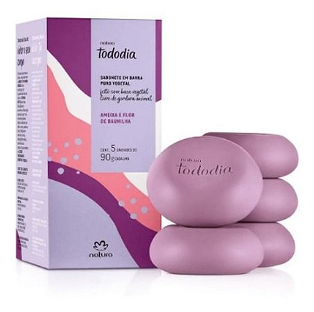 Caixa Sabonetes Natura Ameixa e Flor de Baunilha 5 x 90g