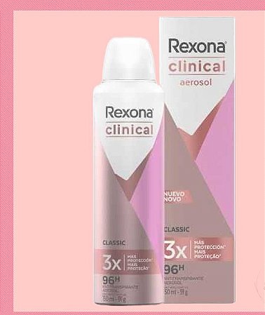 Desodorante Aerosol Rexona Clinical Classic (3x mais Proteção ) 96 Horas -  150ml - COSMÉTICO