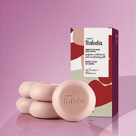 Caixa Sabonetes Natura Tododia Roma e flor de amora 5x90