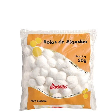 Algodão hidrófilo branco em Bola  sussex 50g