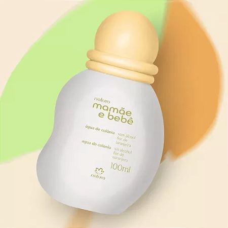 Água de colônia Mamãe e Bebê sem álcool flor de laranjeira Natura 100ml