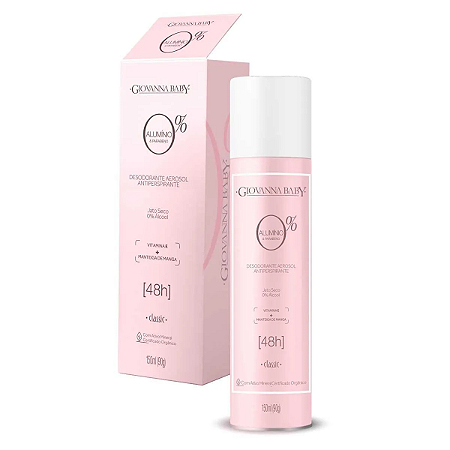 Desodorante aerosol Giovanna Baby Classic 0% alumínio 150ml