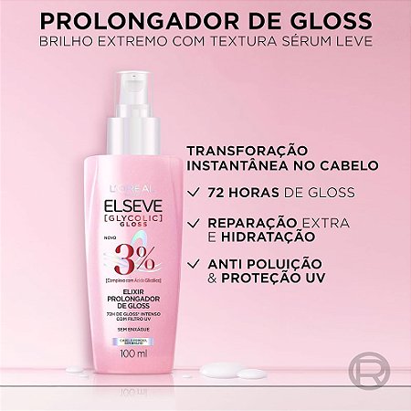 Elixir Prolongador do Gloss Elseve L’oreal Paris Glycolic Gloss 100ml
