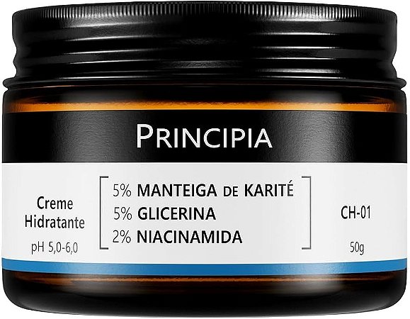 Creme Hidratante Facial Principia 5% Manteiga de Karité + 5% Glicerina + 2% Niacinamida CH-01 50g