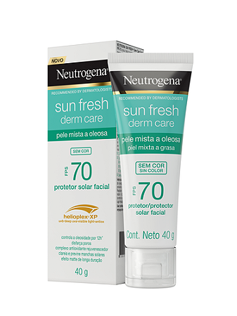 Protetor Solar Facial Neutrogena Sun Fresh Derm Care Fator 70 (Pele mista á oleosa) 40g