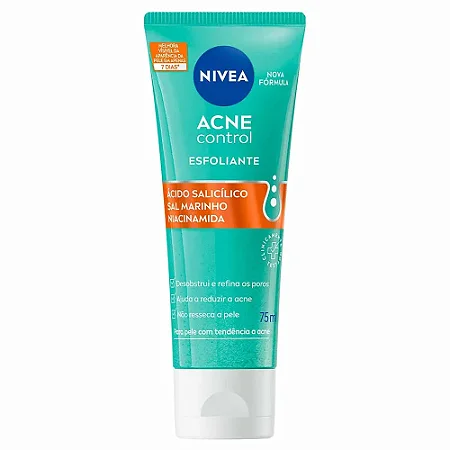 Esfoliante Facial Nivea Acne Control (ácido salicílico, sal marinho e Niacinamida) 75ml