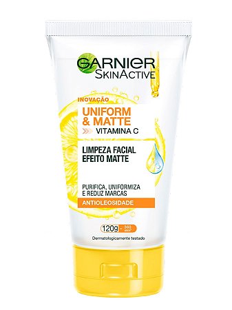 Sabonete De Limpeza Facial Garnier Skinactive Uniform & Matte - 120g