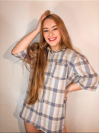 camisa xadrez curta feminina