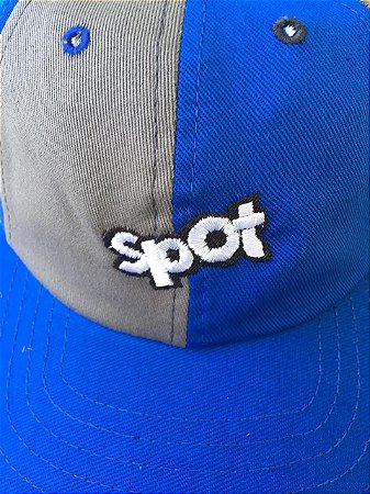 Boné Spot Logo Bordado Cinza E Azul
