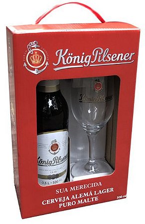 Kit de Cerveja Konig Pilsener Taça e Garrafa 500ml