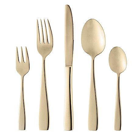 Faqueiro Pisa Aço Inox Dourado Fosco 30 Peças