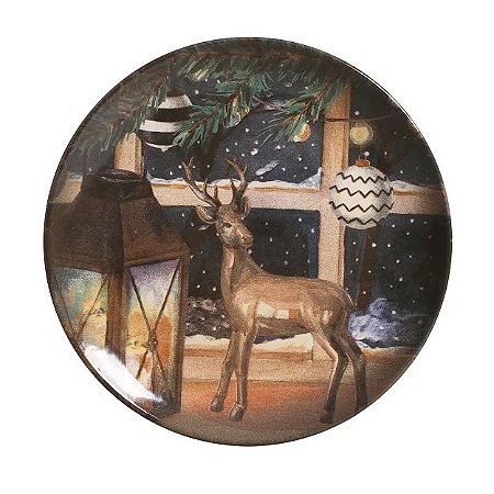 Caixa com 6 Pratos Sobremesa Merry Christmas Natal
