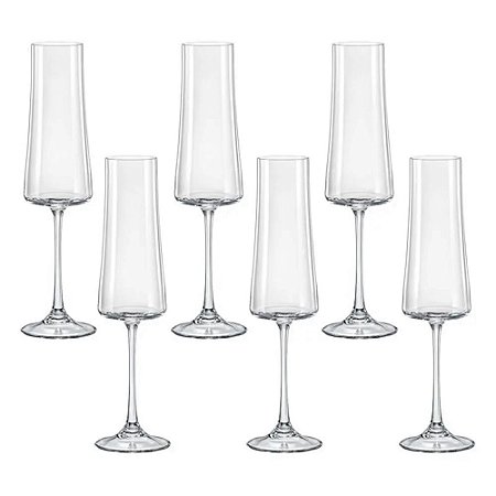 Caixa com 6  Taças para Champanhe Xtra 210ml