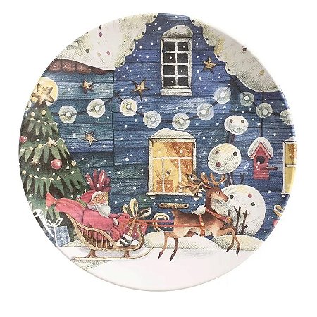 Conjunto  6 Pratos Raso Christmas Spirit