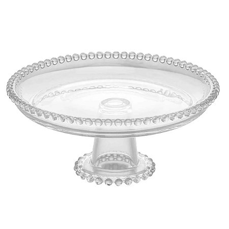 Prato para Bolo e Doces em Cristal de C/ Pé Pearl
