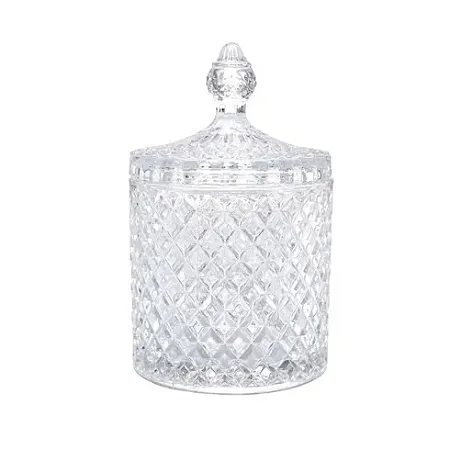 Potiche Decorativo de Cristal com Tampa Litt