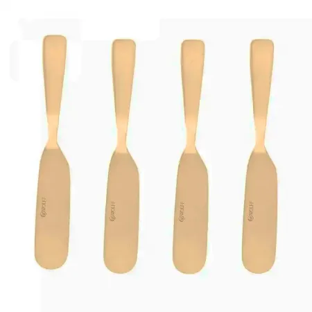 Conjunto de 4 Espátulas de Aço Inox Dourado
