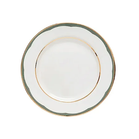 Prato De Sobremesa Aquarelle Filetado Ouro Caixa Com 12un