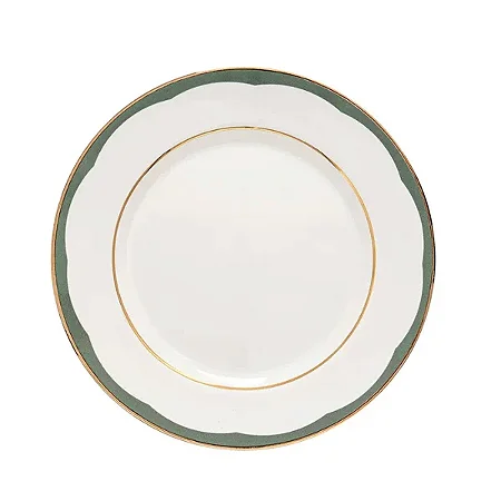 Prato Raso Aquarelle Filetado Ouro Tradicional