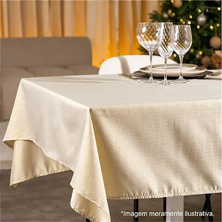 Toalha de Mesa Versatile Leah 1,80m x 2,70m Gold