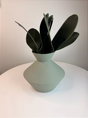 VASO DECORATIVO EM CERAMICA - CINZA