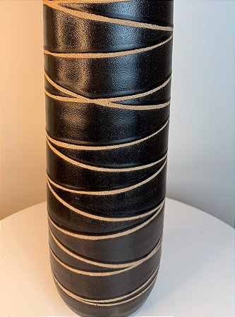 Vaso decorativo em ceramica - preto - 15.5X15.5X69.5cm