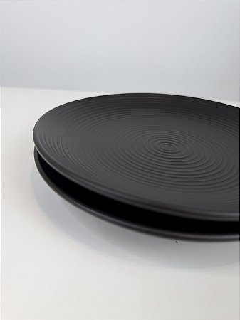 Conjunto 2 Pratos Ceramica - Preto
