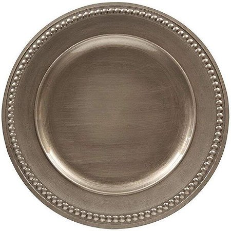 Sousplat Galles Dots Champagne Antique Escuro