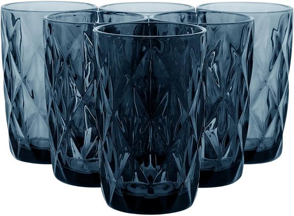Conjunto 6 Copos de Vidro Azul