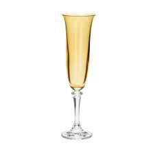 Conjunto 6 Taças de Cristal Para Champagne Kleopatra Âmbar
