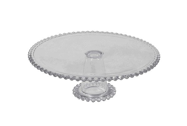 Prato de Cristal de Chumbo para Bolo com Pé Pearl