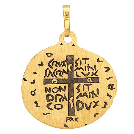 Pingente Ouro Medalha das 2 Cruzes