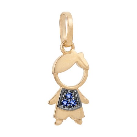 Pingente Ouro Menino com Zircônias