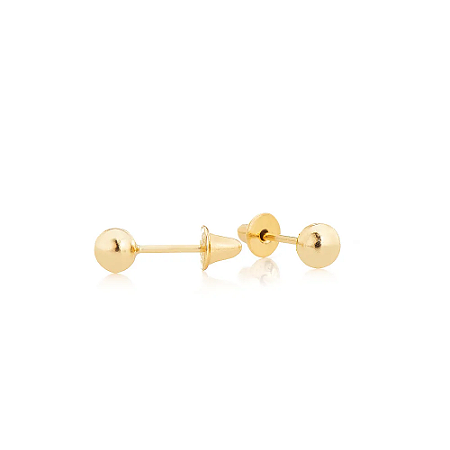 Brinco Ouro Bolinha 3MM