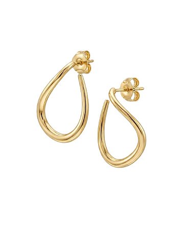 Brinco Ouro Gota Vazada Polida