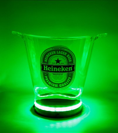 Balde de gelo acrilico Heineken 4,5 lts com led
