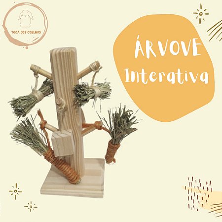Brinquedo Árvore Interativa - ideal para promover o enriquecimento ambiental do seu coelho ou roedor