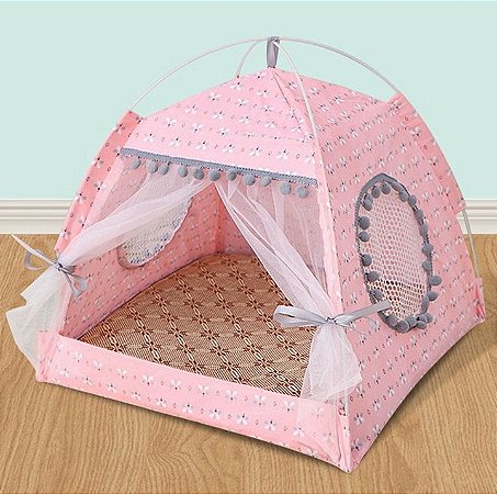 Tenda Dobrável - rosa com flores