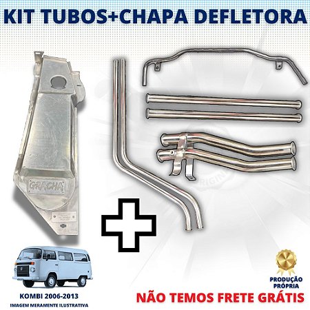 KIT TUBULAÇÃO EM INOX + CHAPA DEFLETORA KOMBI 2006-2013