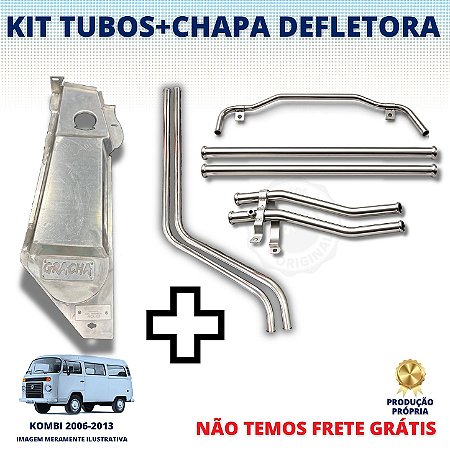 KIT TUBULAÇÃO EM INOX + CHAPA DEFLETORA KOMBI 2006-2013