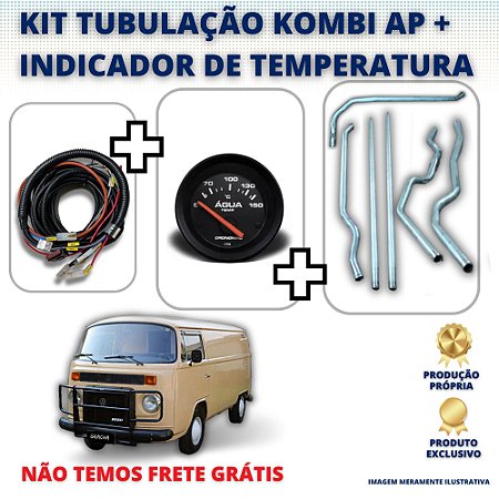 KIT TUBULAÇÃO DE ÁGUA EM INOX PARA KOMBI AP DIESEL/GASOLINA COM INDICADOR DE TEMPERATURA DE ÁGUA